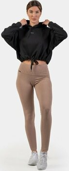 Fitness-bukser Nebbia Organic Cotton Ribbed High-Waist Leggings Brown XS Fitness-bukser - 5