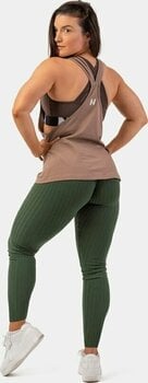 Fitness Trousers Nebbia Organic Cotton Ribbed High-Waist Leggings Dark Green M Fitness Trousers - 9