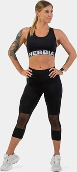 Fitnes hlače Nebbia High-Waist 3/4 Length Sporty Leggings Black XS Fitnes hlače - 4