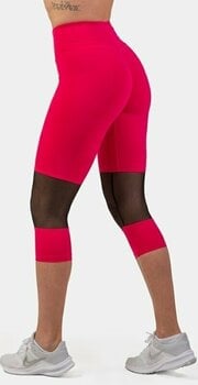 Fitness Trousers Nebbia High-Waist 3/4 Length Sporty Leggings Pink L Fitness Trousers - 2