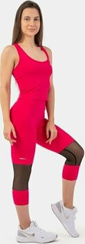 Fitness Trousers Nebbia High-Waist 3/4 Length Sporty Leggings Pink L Fitness Trousers - 4