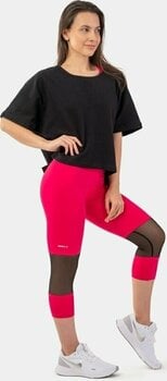 Fitness Trousers Nebbia High-Waist 3/4 Length Sporty Leggings Pink L Fitness Trousers - 6