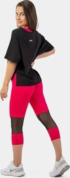 Fitness Trousers Nebbia High-Waist 3/4 Length Sporty Leggings Pink L Fitness Trousers - 7