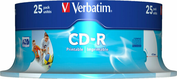 Retrò media Verbatim CD-R 80 Wide Inkjet Printable 52x 25pcs 43439 - 2