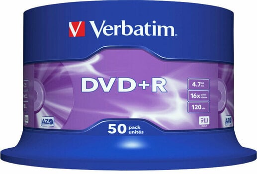 Retro medij Verbatim DVD+R AZO Matt Silver 4,7GB 16x 50pcs 43550 - 2