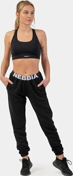 Фитнес панталон Nebbia Iconic Mid-Waist Sweatpants Black XS Фитнес панталон - 4