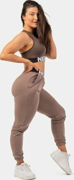 Fitness Trousers Nebbia Iconic Mid-Waist Sweatpants Brown L Fitness Trousers - 4
