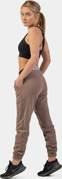 Fitness Trousers Nebbia Iconic Mid-Waist Sweatpants Brown L Fitness Trousers - 6