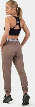 Fitness Trousers Nebbia Iconic Mid-Waist Sweatpants Brown L Fitness Trousers - 7