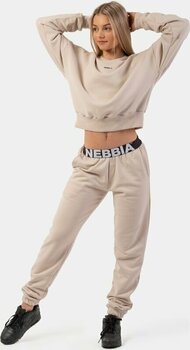 Fitness-bukser Nebbia Iconic Mid-Waist Sweatpants Cream S Fitness-bukser - 13