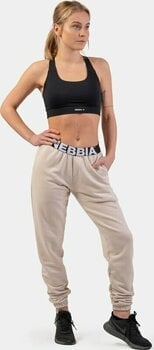 Фитнес панталон Nebbia Iconic Mid-Waist Sweatpants Cream L Фитнес панталон - 4