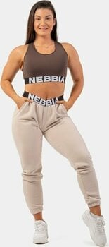 Fitness nohavice Nebbia Iconic Mid-Waist Sweatpants Cream L Fitness nohavice - 7