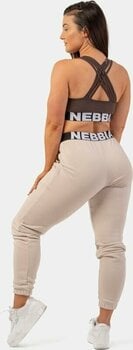 Fitness nohavice Nebbia Iconic Mid-Waist Sweatpants Cream L Fitness nohavice - 9