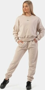 Fitness kalhoty Nebbia Iconic Mid-Waist Sweatpants Cream L Fitness kalhoty - 11