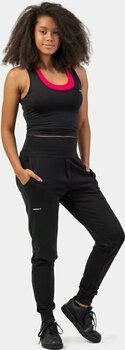 Fitness Trousers Nebbia High-Waist Loose Fit Sweatpants "Feeling Good" Black XS Fitness Trousers - 4