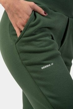 Fitness Trousers Nebbia High-Waist Loose Fit Sweatpants "Feeling Good" Dark Green XS Fitness Trousers - 3