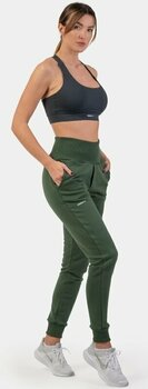 Fitness Trousers Nebbia High-Waist Loose Fit Sweatpants "Feeling Good" Dark Green L Fitness Trousers - 4