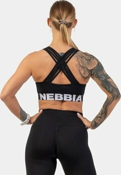 Fitness-undertøj Nebbia Medium Impact Cross Back Sports Bra Sort XS Fitness-undertøj - 2