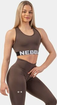 Fitness-undertøj Nebbia Medium Impact Cross Back Sports Bra Brown XS Fitness-undertøj - 3