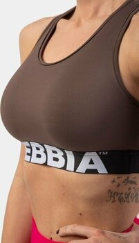Fitness-undertøj Nebbia Medium Impact Cross Back Sports Bra Brown XS Fitness-undertøj - 4