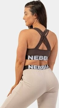 Fitness-undertøj Nebbia Medium Impact Cross Back Sports Bra Brown S Fitness-undertøj - 2
