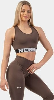 Fitness-undertøj Nebbia Medium Impact Cross Back Sports Bra Brown S Fitness-undertøj - 3
