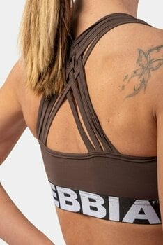Fitness-undertøj Nebbia Medium Impact Cross Back Sports Bra Brown S Fitness-undertøj - 5