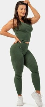 Fitness T-Shirt Nebbia Organic Cotton Ribbed Tank Top Dark Green S Fitness T-Shirt - 5