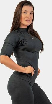 Fitness T-shirt Nebbia Python SnakeSkin Mid Sleeve T-Shirt Sort XS Fitness T-shirt - 2