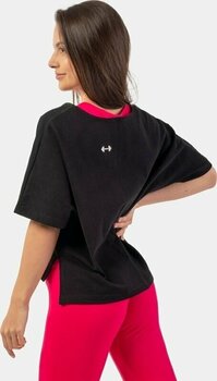 Фитнес тениска Nebbia Organic Cotton Loose Fit "The Minimalist" Crop Top Black XS-S Фитнес тениска - 2