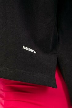 Fitness T-Shirt Nebbia Organic Cotton Loose Fit "The Minimalist" Crop Top Black XS-S Fitness T-Shirt - 3