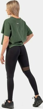 Fitness T-shirt Nebbia Organic Cotton Loose Fit "The Minimalist" Crop Top Dark Green XS-S Fitness T-shirt - 5