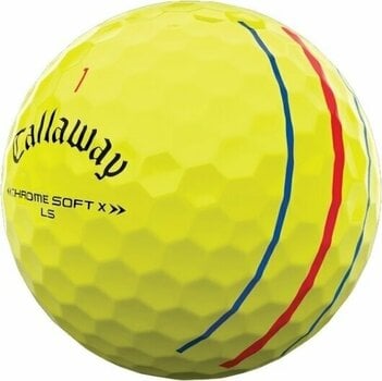 Нова топка за голф Callaway Chrome Soft X LS 2022 Yellow Triple Track - 2