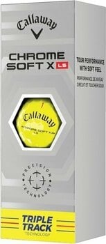 Нова топка за голф Callaway Chrome Soft X LS 2022 Yellow Triple Track - 5