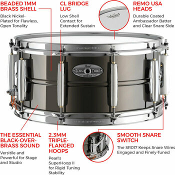 Snare Drum 14" Pearl Sensitone STH1465BR 14" Brass - 7