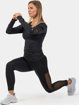 Fitness T-shirt Nebbia Long Sleeve Smart Pocket Sporty Top Sort XS Fitness T-shirt - 5