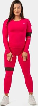 Fitness T-shirt Nebbia Long Sleeve Smart Pocket Sporty Top Pink XS Fitness T-shirt - 3