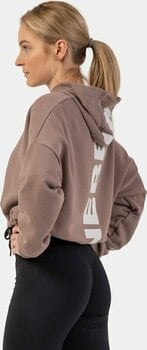 Fitness-sweatshirt Nebbia Loose Fit Crop Hoodie Iconic Brown XS-S Fitness-sweatshirt - 2