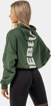 Fitness-sweatshirt Nebbia Loose Fit Crop Hoodie Iconic Dark Green XS-S Fitness-sweatshirt - 2
