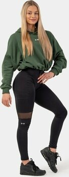 Fitness-sweatshirt Nebbia Loose Fit Crop Hoodie Iconic Dark Green XS-S Fitness-sweatshirt - 6