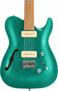 Електрическа китара Chapman Guitars ML3 Semi Hollow Pro Traditional Aventurine Green Sparkle - 4