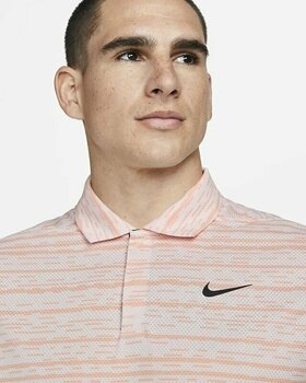 Polo-Shirt Nike Dri-Fit Tiger Woods Advantage Stripe Mens Polo Shirt Light Soft Pink/Black 2XL - 3