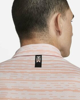 Polo Shirt Nike Dri-Fit Tiger Woods Advantage Stripe Mens Polo Shirt Light Soft Pink/Black 3XL - 4