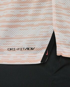 Polo Shirt Nike Dri-Fit Tiger Woods Advantage Stripe Mens Polo Shirt Light Soft Pink/Black 3XL - 5