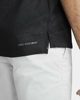 Polo Shirt Nike Dri-Fit Tiger Woods Floral Jacquard Mens Polo Shirt Black/Dark Smoke Grey/White 3XL - 6