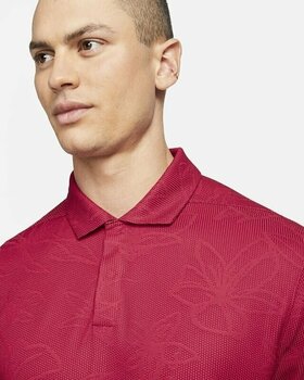 Chemise polo Nike Dri-Fit Tiger Woods Floral Jacquard Mens Polo Shirt Red/Gym Red/Black 2XL - 3
