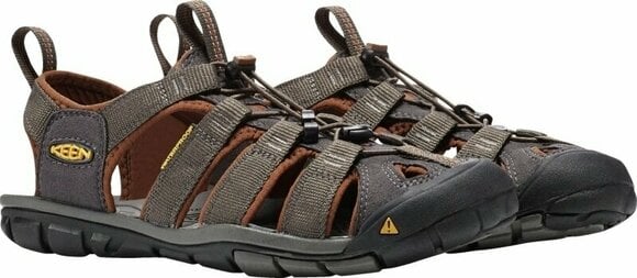 Mens Outdoor Shoes Keen Men's Clearwater CNX Sandal Raven/Tortoise Shell 42 Mens Outdoor Shoes - 7