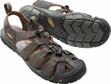 Mens Outdoor Shoes Keen Men's Clearwater CNX Sandal Raven/Tortoise Shell 42 Mens Outdoor Shoes - 9