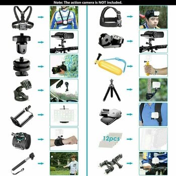 Stojan, držák pro akční kamery Neewer 50 in 1 Kit Příslušenství - 4