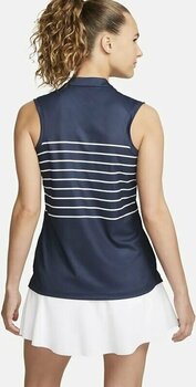 Polo-Shirt Nike Dri-Fit Victory Stripe Womens Sleeveless Obsidian/White/White L Polo-Shirt - 2